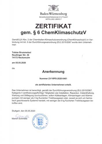 Zertifikat Chem Klimaschutz